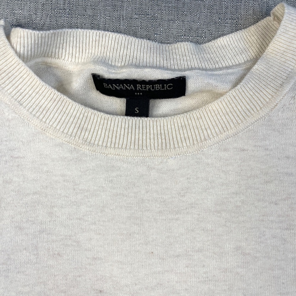 Banana Republic Intarsia Ski Dog Cotton Crewneck Sweater Womens Small Cream - Picture 6 of 12